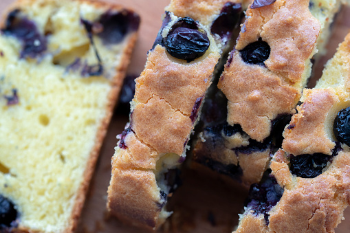 homemade blueberry cake and afternoon tea