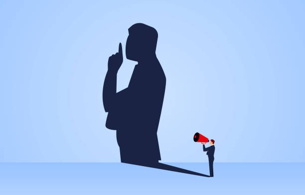 kuvapankkikuvitukset aiheesta ole hiljaa, kaiuttimen näpäyttelijän ottanut kaiutin muuttui sulkeutuneeksi. - juoru