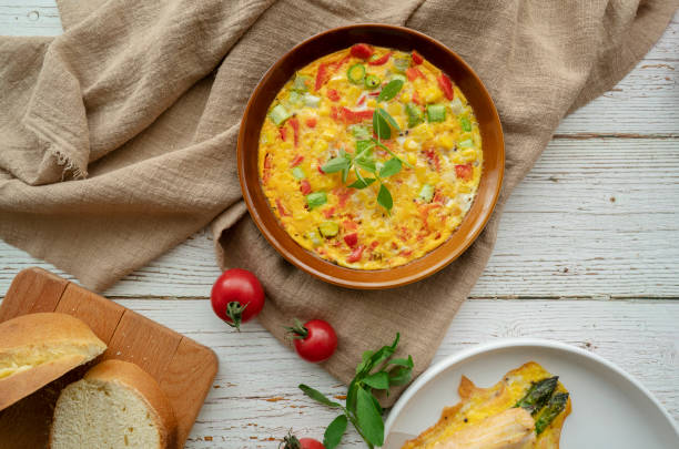 istock homemade breakfast: frittata,salmon,asparagus and toast bread 1148168335