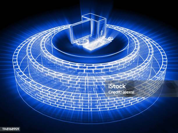 Computer Network Security Firewall Cyber Data Protection Stock Photo ...