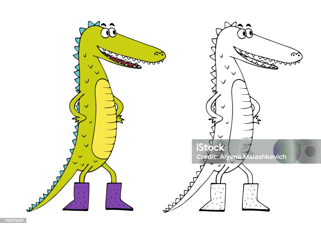 Children's coloring book character crocodile. Vector image Children's coloring book character crocodile. Vector image. Animal stock vector