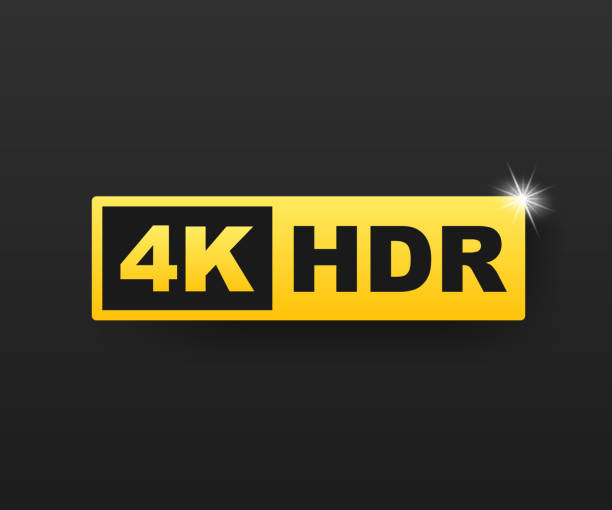 4K Ultra HD symbol, High definition 4K resolution mark, HDR. Vector stock illustration. 4K Ultra HD symbol, High definition 4K resolution mark, HDR. Vector illustration. ultra high definition television stock illustrations