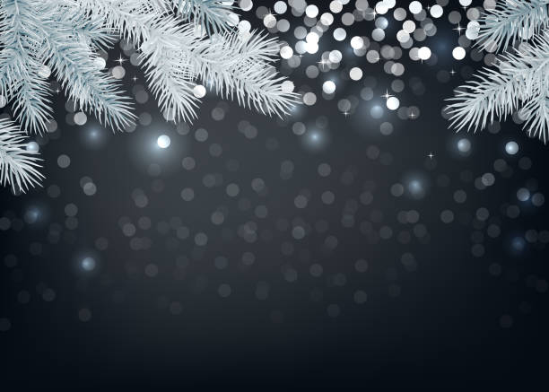 2020 szczęśliwego nowego roku czarne tło z błyszczącym blaskiem. - pine tree flash stock illustrations