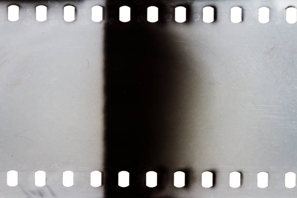Blank grained film strip texture background