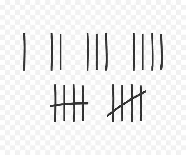 Tally marks on the wall isolated. Counting characters. Vector stock illustration Tally marks on the wall isolated. Counting characters. Vector illustration hashish stock illustrations