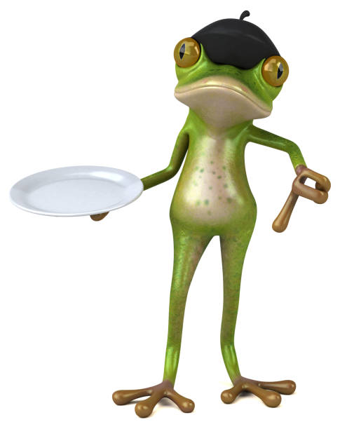 istock Fun french frog - 3D Illustration 1148188180
