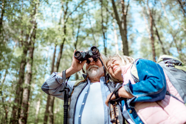 istock Senior couple hiking in the forest 1148188657