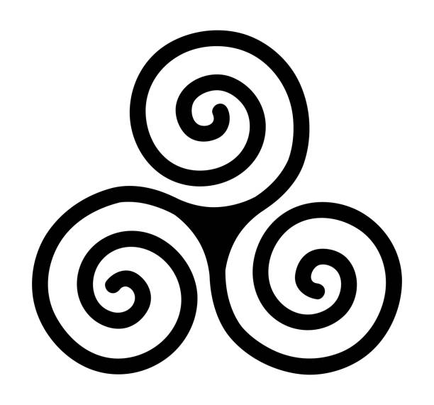 трискеле, спираль, три спирали, тройной, celt, круг, жизнь, движение - triad stock illustrations