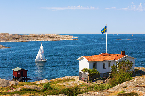 Idyllic Bohuslan in summertime. Swedish west coast.