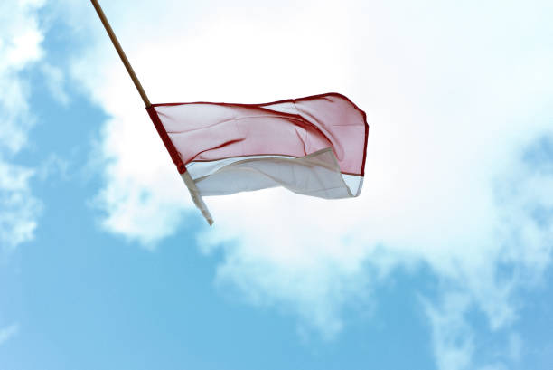 istock Polish flag against a clean peaceful sky 1148190031