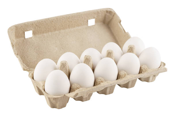 istock Eggs in an egg carton on a white background. Isolated. 1148191467