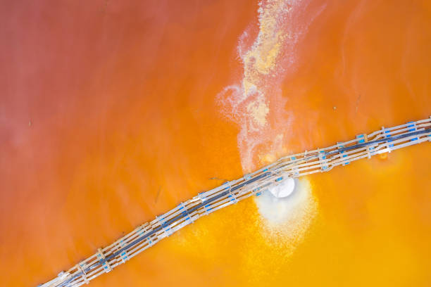 istock Aerial image of red polluted mining water residuals 1148194319