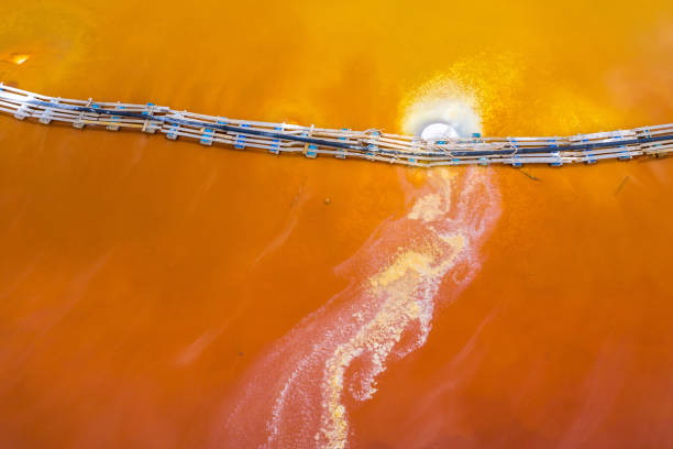 istock Aerial image of red polluted mining water residuals 1148194866