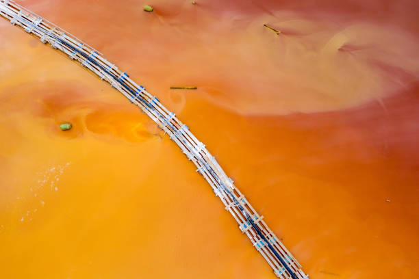 istock Aerial image of red polluted mining water residuals 1148194964
