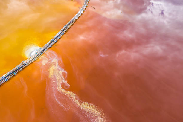 istock Aerial image of red polluted mining water residuals 1148194969