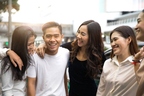 Group of friends having fun together