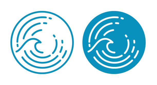 symbol oceanu fal - tide stock illustrations