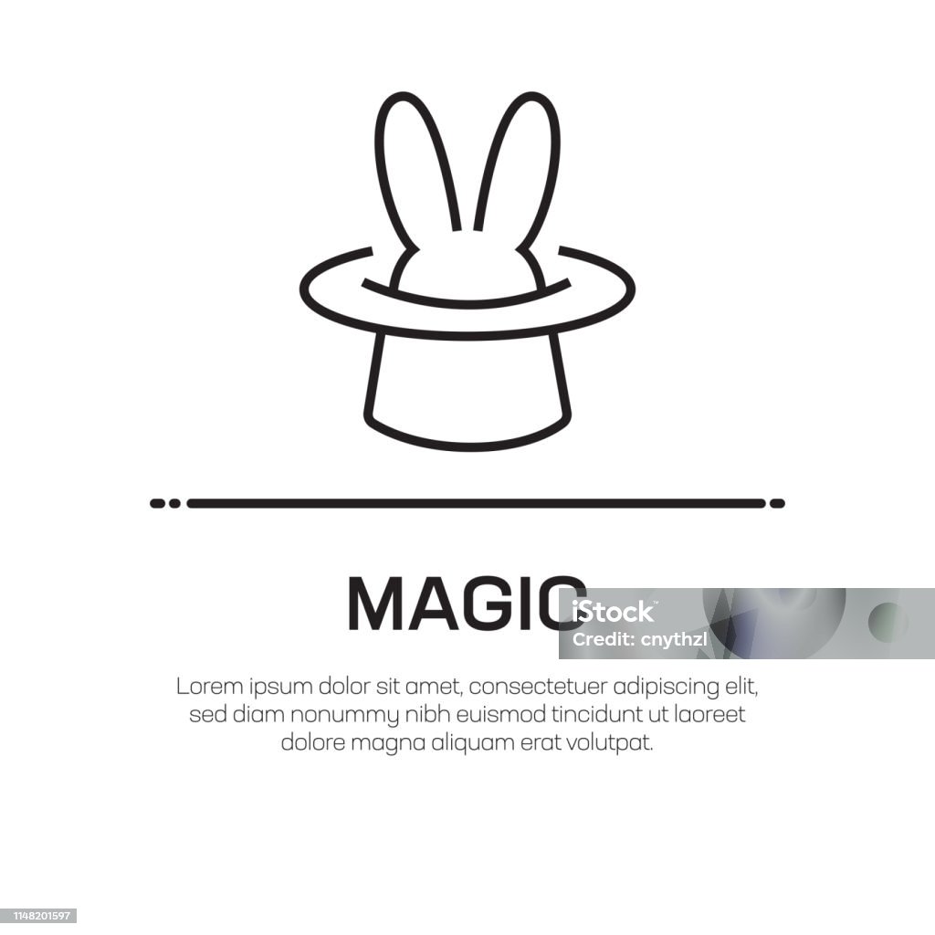 Magic Vector Line Icon - Simple Thin Line Icon, Premium Quality Design Element Magician stock vector