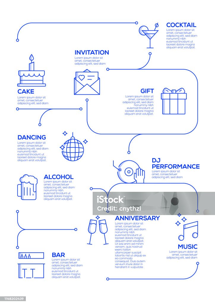 Event Graph Design Party And Event Related Vector Concept And Infographic Design Elements ...