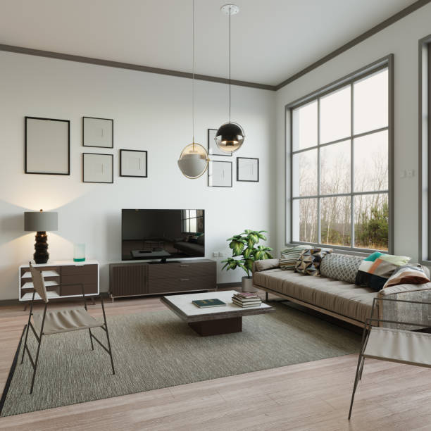 istock Scandinavian Style Living Room Interior 1148203932