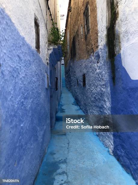 Blue City Chefchouen In Morocco Stock Photo - Download Image Now - Africa, Alley, Ancient