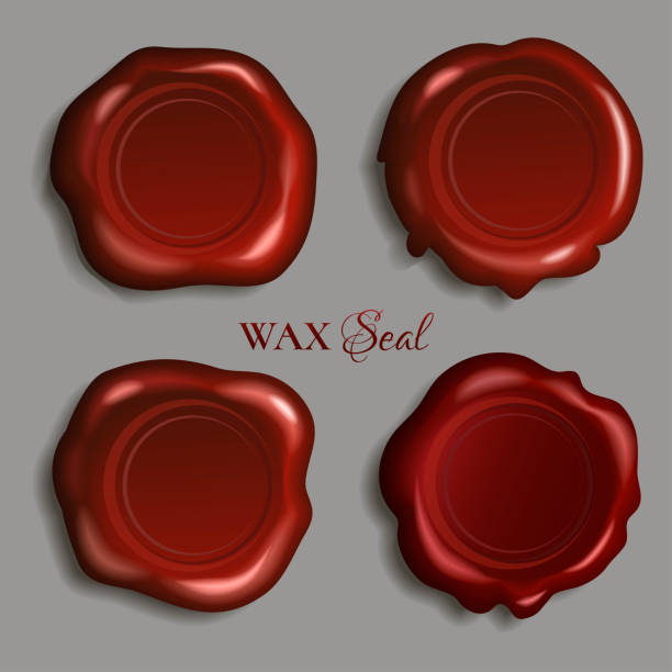 istock Seal wax stamps vector set. Collection of  red stamp wax for certificate and document. 1148205279