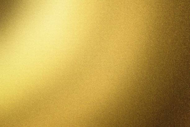istock Brushed glossy golden steel wall, abstract texture background 1148207310