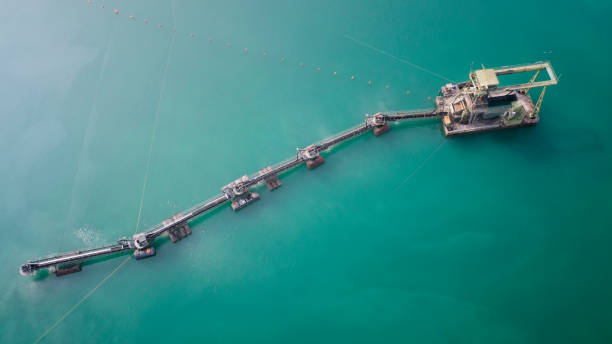 istock Sand and gravel pit, large dredger  - aerial view 1148208267