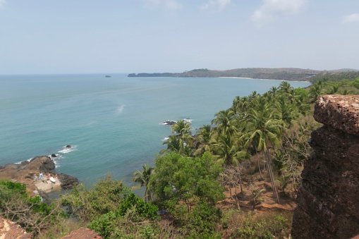 Photo showing the view from atop the Cabo De Rama Fort ruins ramparts.