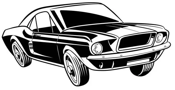 Vector illustration of Classic American car