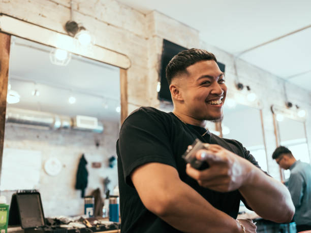 istock English style barber shop action 1148217646