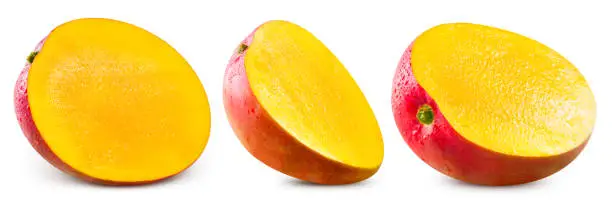 Mango fruit collection isolated on white background. Mango Clipping Path