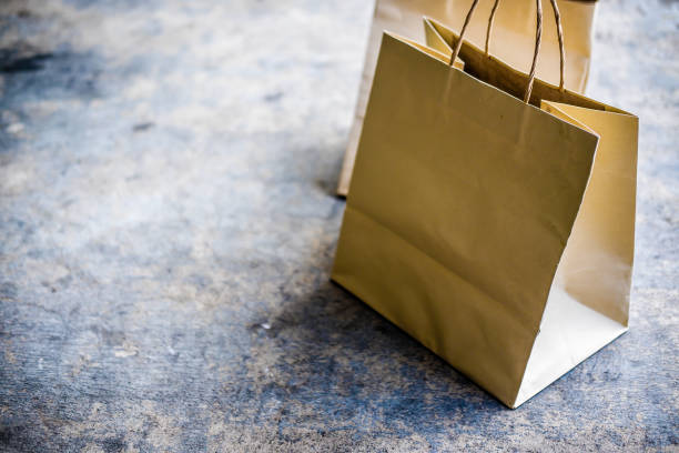 istock Empty brown paper bag. Recycled paper shopping Bag 1148222177