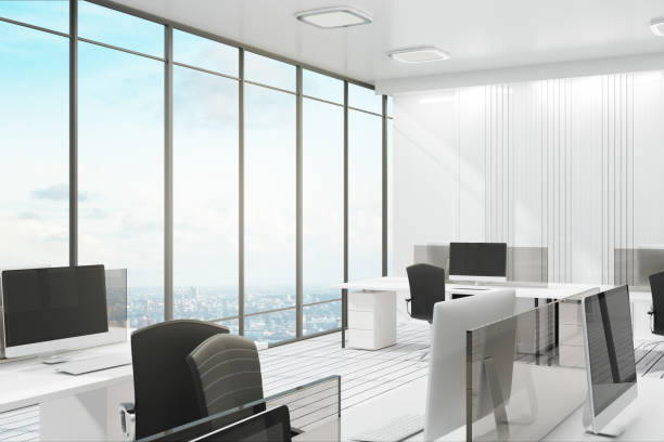 istock Luxury office with city view 1148222648