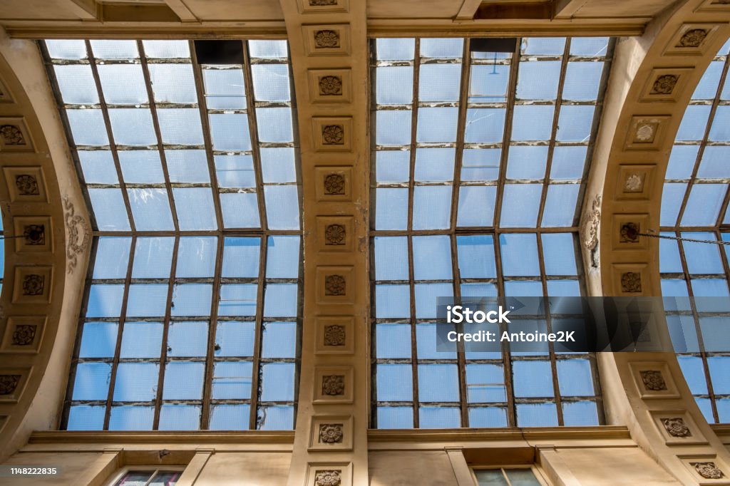 Interior roof of Galerie Vivienne Luxurious Vivienne; Paris - France Stock Photo