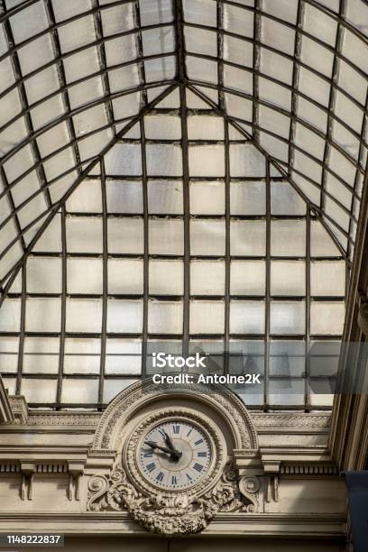 Zoom On Arches Of The Roof Of The Passage Verdeau Was Built In 1847 Paris Stock Photo - Download Image Now
