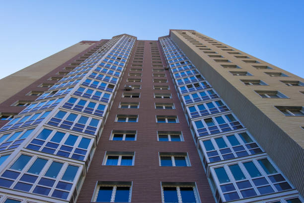 istock Modern apartment building with blue sky in Kyiv, Ukraine 1148225454