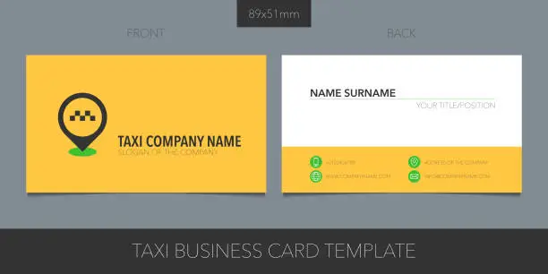 Vector illustration of Business card template vector layout for taxi, cab business