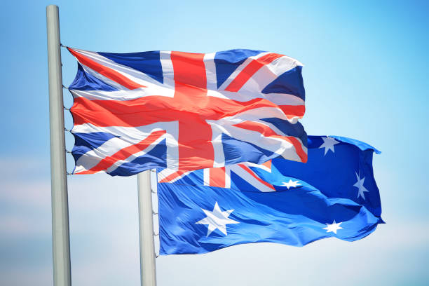 istock Flags of Great Britain and Australia 1148234039