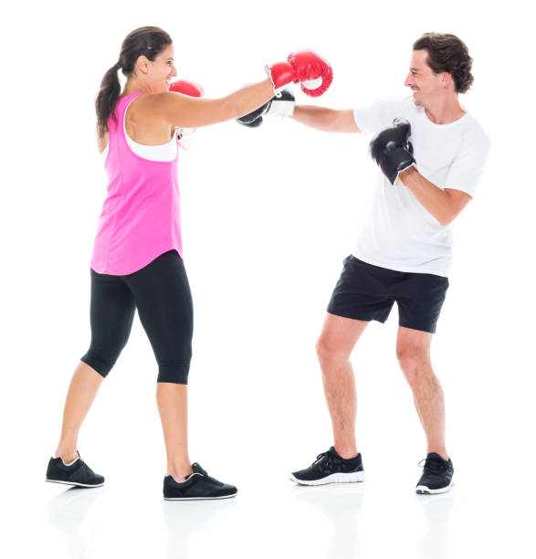 istock Man boxing with woman 1148235060