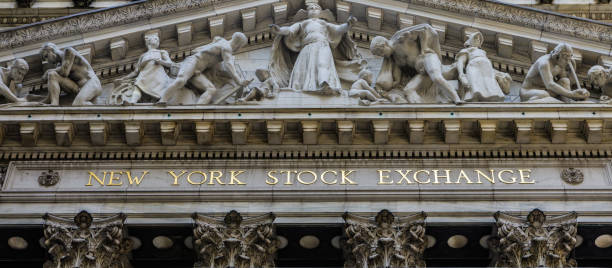 뉴욕 증권 거래소 빌딩, 월스트리트, 뉴욕, 미국 - wall street stock exchange new york city new york stock exchange 뉴스 사진 이미지