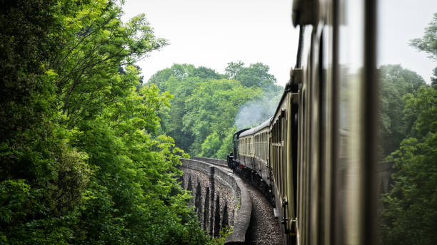 istock steam old train on aqueduct bridge. united kingdom 1148237141