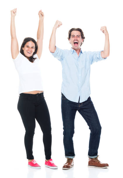 istock Attractive couple are cheering 1148238160