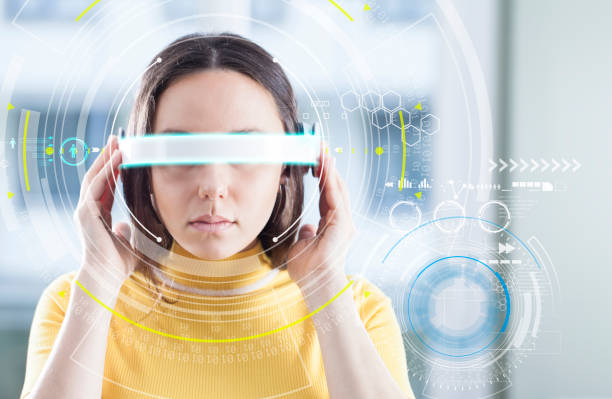 istock Woman with smart glasses 1148241149