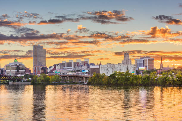 istock Albany, New York, USA skyline on the Hudson River 1148243377