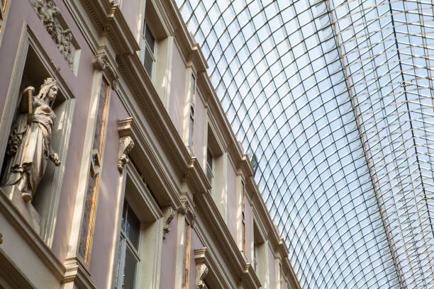 Sculptures and Glass Ceiling inside the Galeries Royales Saint-Hubert