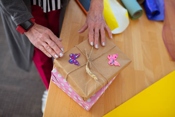 istock Top view of a beautiful cute present 1148246289