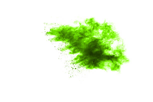 istock Green powder explosion on white background. Colored cloud. Colorful dust explode. Paint Holi. 1148249044