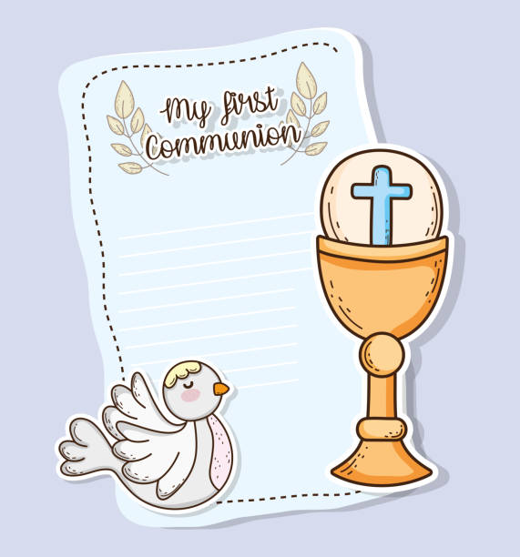 istock first communion card with host wafer and chaliz with dove 1148255694