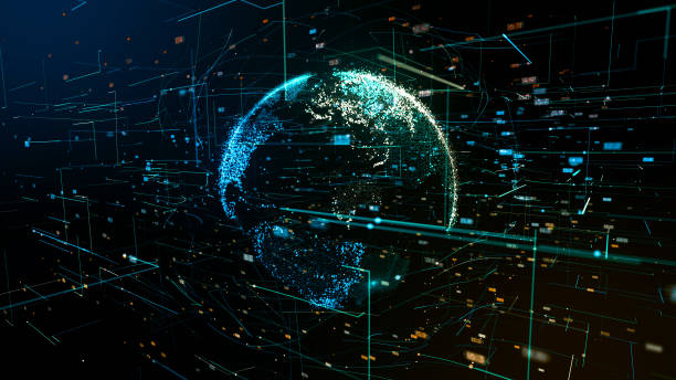 istock 3d illustration of abstract sphere shape of glowing circles and particles . Global Network connection visualization . Futuristic earth globe . 3d planet concept . Science and technology background 1148255874